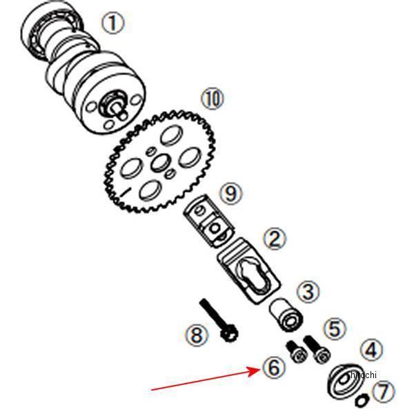 Replacement Cam Sprocket Bolt - Low Profile M6x12mm - Used for Takegawa Decompression Camshafts - Factory Minibikes