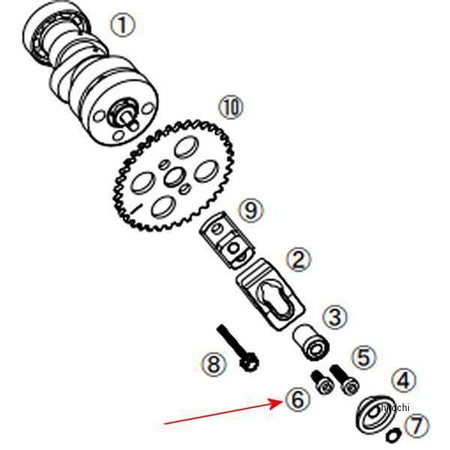 Replacement Cam Sprocket Bolt - Low Profile M6x12mm - Used for Takegawa Decompression Camshafts - Factory Minibikes