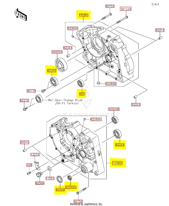 KLX140 Pre-Bored OEM Cases w/ Oil Passage Relocation - w/ Seals & Bearings - Up to 68mm Bore