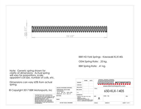 HD Fork Springs - KLX140L - Factory Minibikes