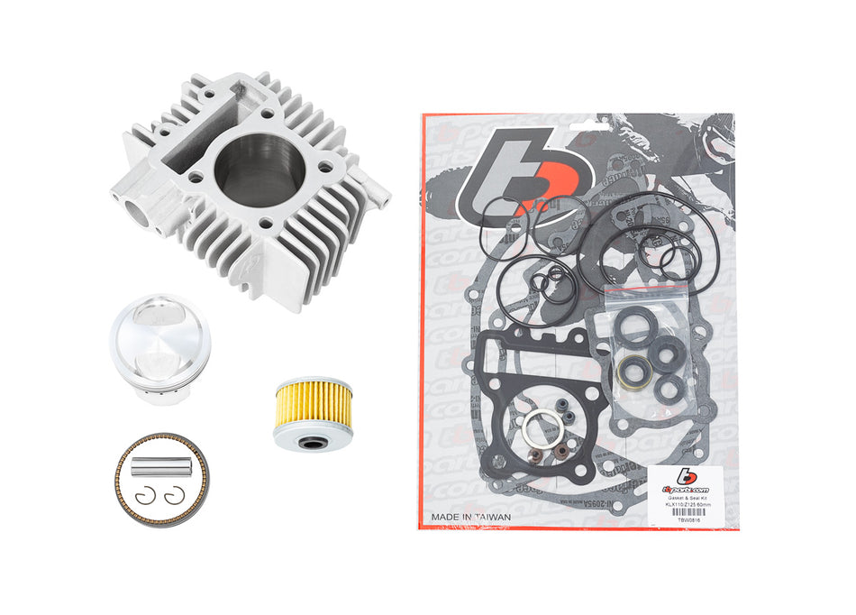 143cc Bore Kit w/ Forged Piston for V2 Head, Gaskets, Seals, & Oil Filter - KLX110 & Z125