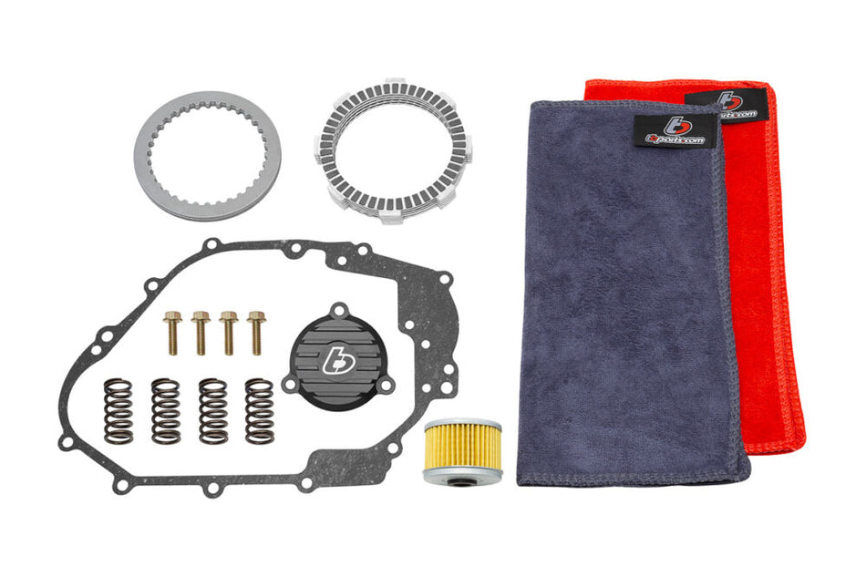 TB HD Clutch Kit & Billet Black Oil Cover – KLX140