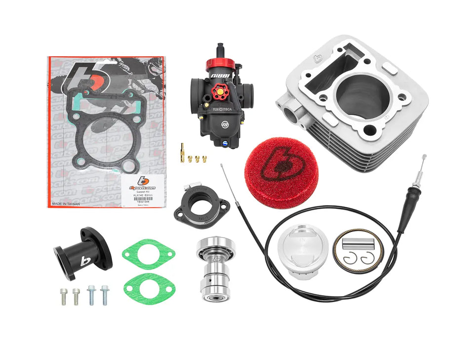 High Comp 170cc Big Bore Kit w/ Forged Piston, Cam & 26mm Nibbi Carb Kit - All KLX140