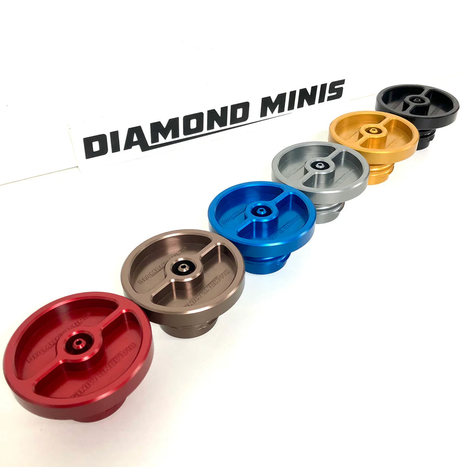 GARAGE SALE -- NEW Diamond Minis CRF110 Billet Anodized Gas Cap - Gunmetal Grey