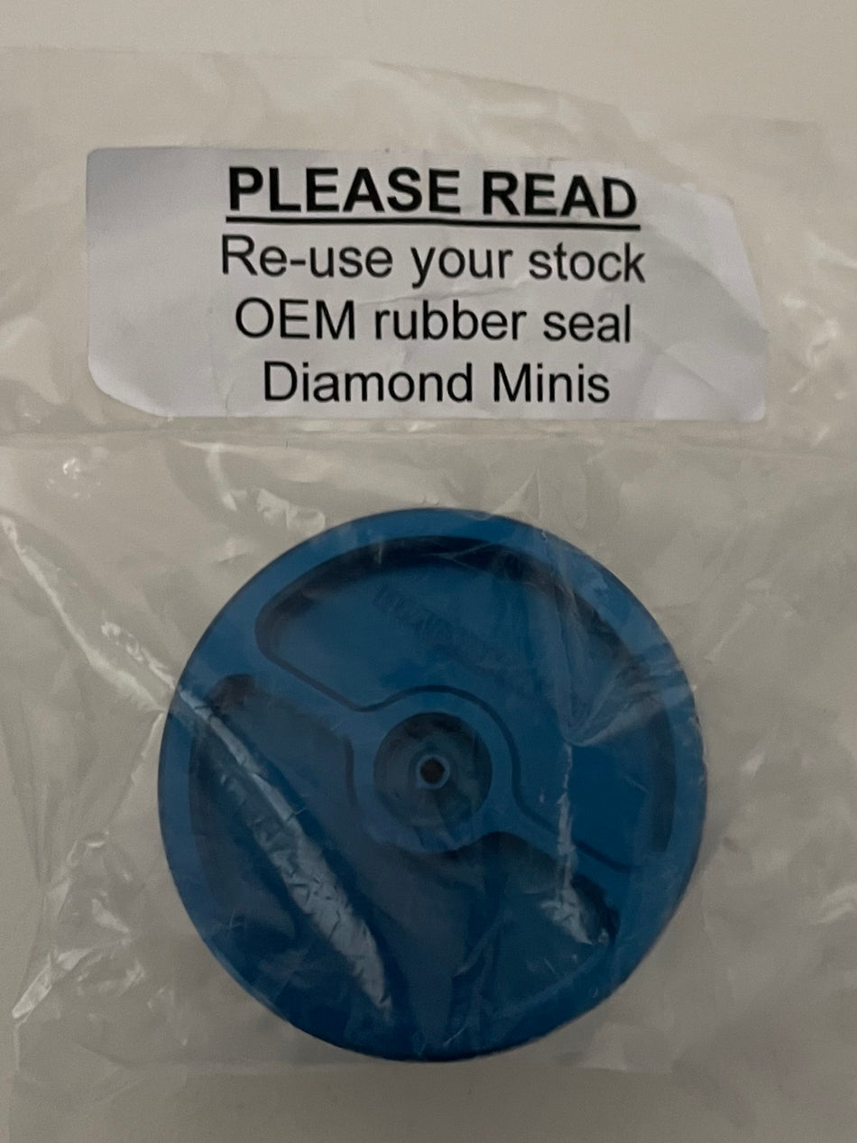 GARAGE SALE -- NEW Diamond Minis CRF110 Billet Anodized Gas Cap - Blue
