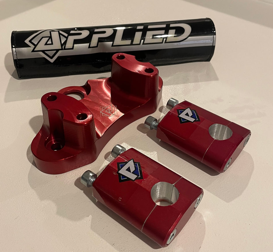 GARAGE SALE -- Applied Racing Red CRF50 XR50 Top Clamp for Standard 7/8 Bars