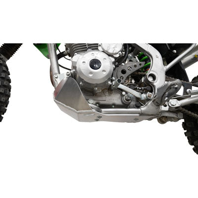 Tusk Aluminum Skid Plate - Silver - KLX140/R/L/G - Factory Minibikes