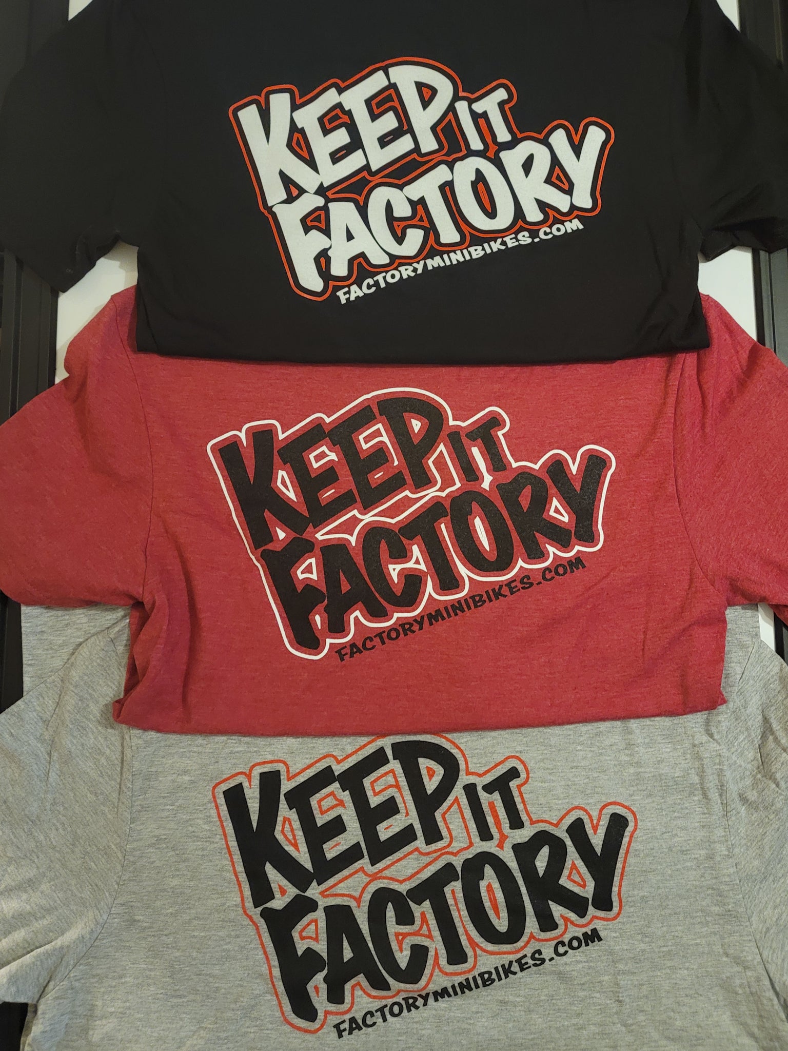 Keep It Factory Tee - 4.3oz Lightweight - Adult Sizes - Factory Minibikes