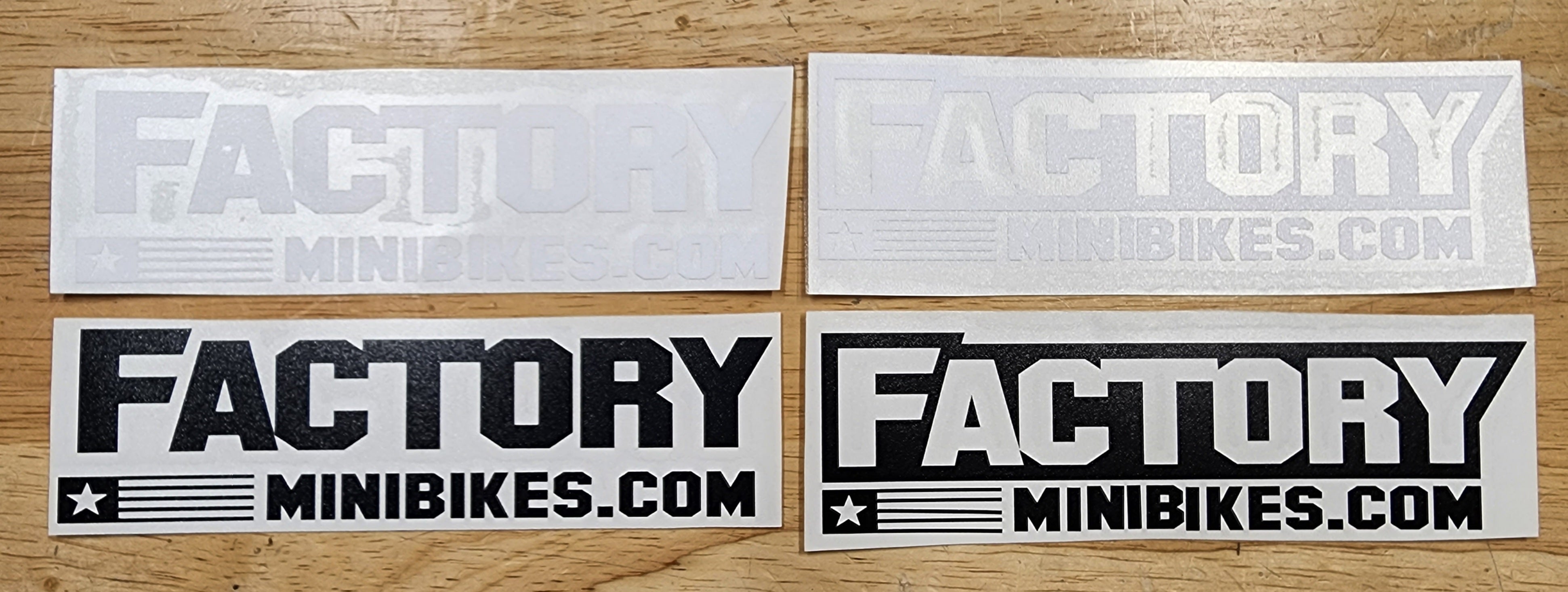 Die-Cut Vinyl Transfer Stickers - Factory Minibikes OG Logo - Factory Minibikes