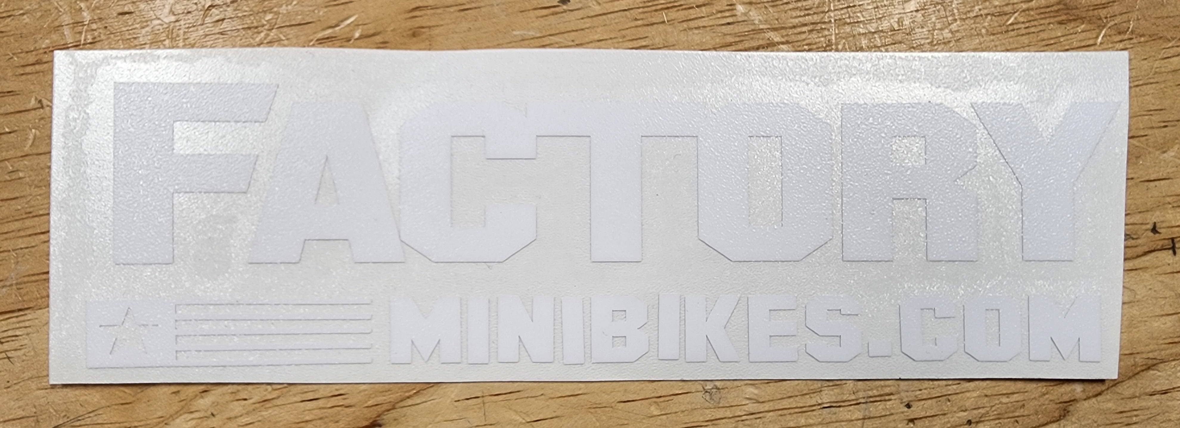 Die-Cut Vinyl Transfer Stickers - Factory Minibikes OG Logo - Factory Minibikes