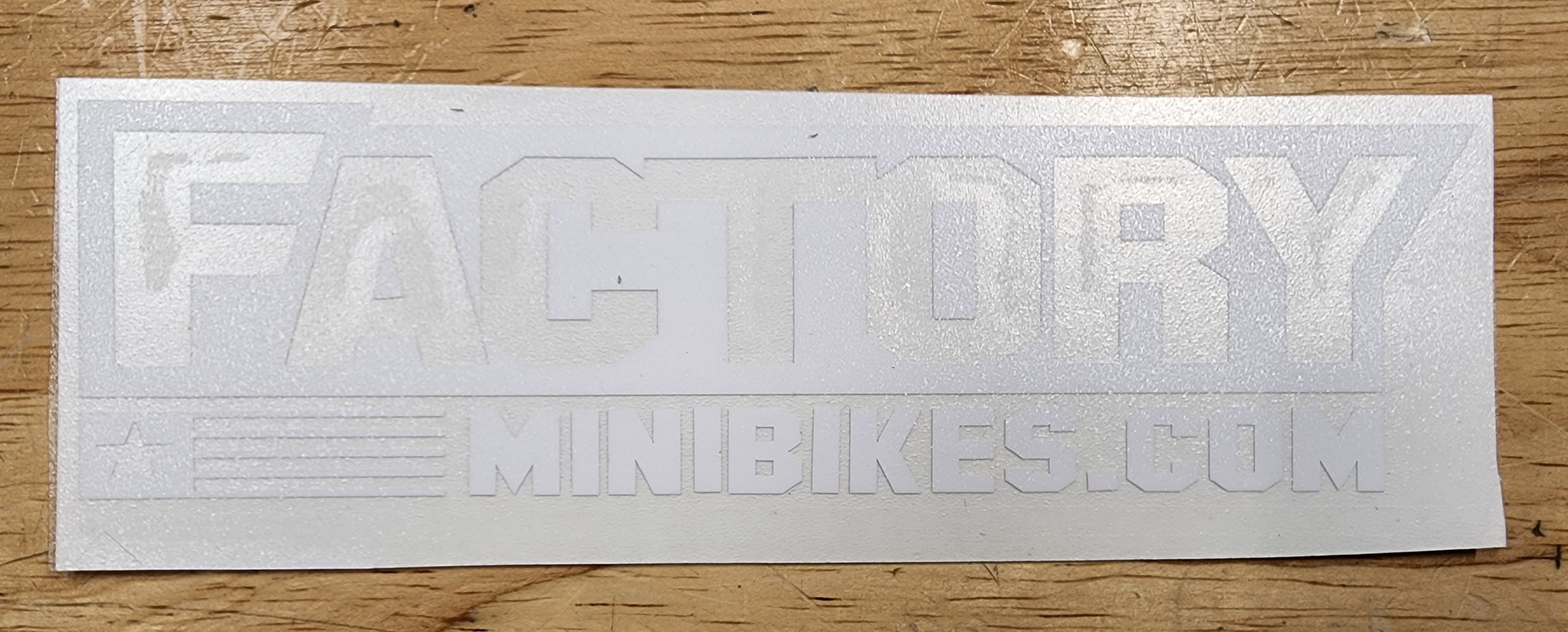 Die-Cut Vinyl Transfer Stickers - Factory Minibikes OG Logo - Factory Minibikes