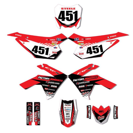 CRF110 Factory Minibikes Custom Graphics Kit w/ Name & Numbers - Factory Minibikes