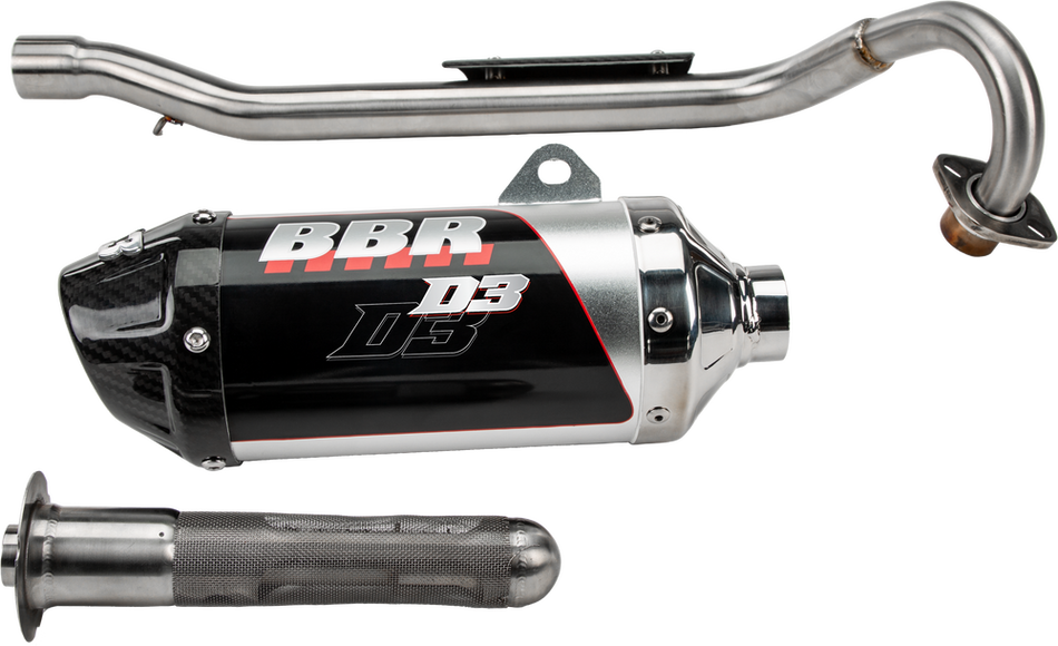 BBR D3 Exhaust w/ Carbon End Cap - TTR110 - Factory Minibikes