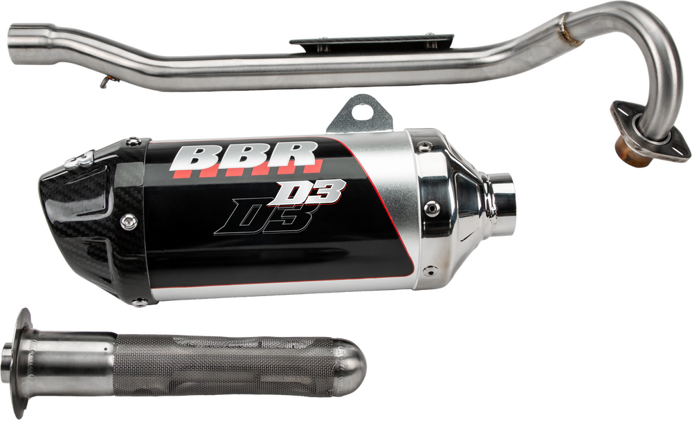 BBR D3 Exhaust w/ Carbon End Cap - 2019-Current CRF110F - Factory Minibikes