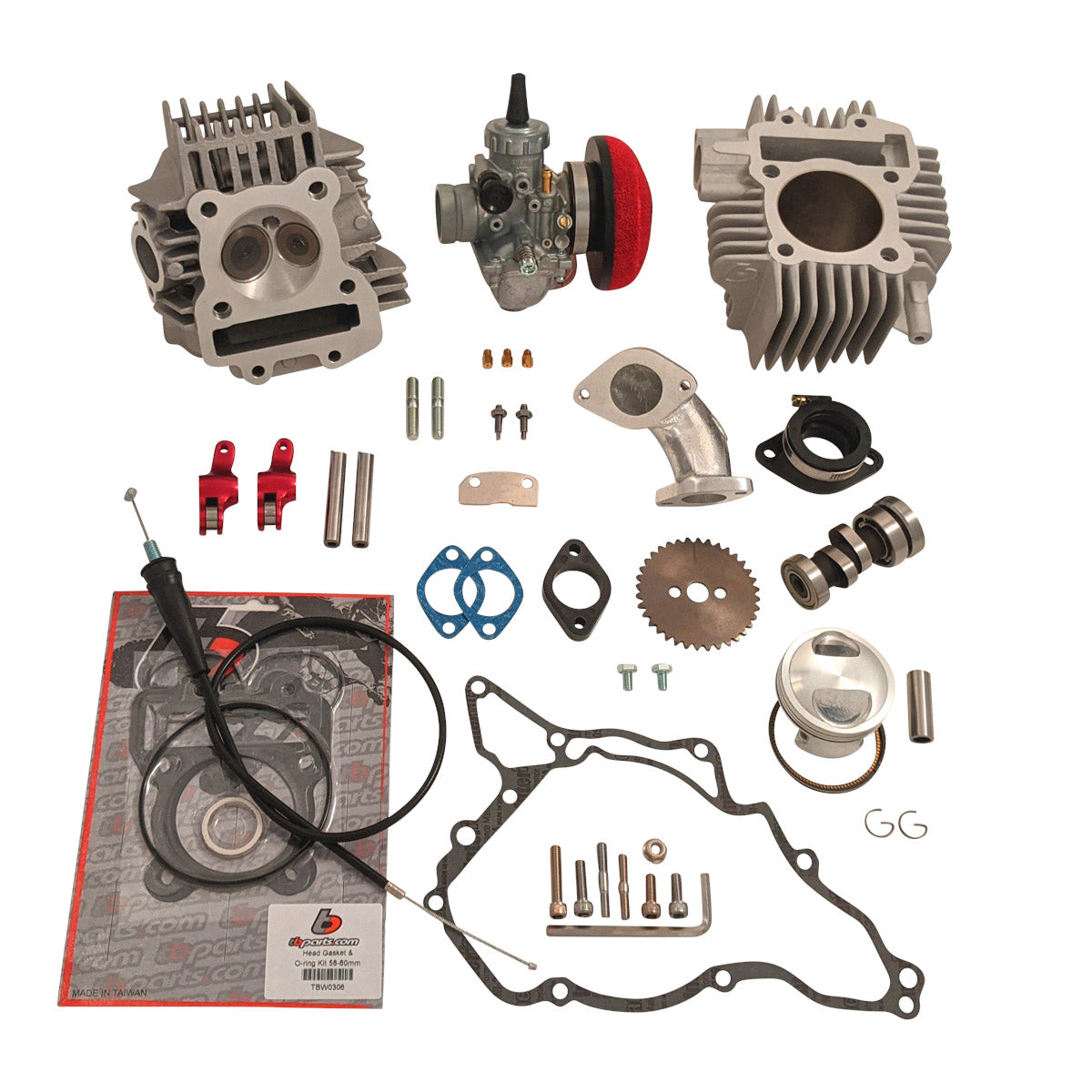 High Comp 143cc V2 Race Head & VM26mm Bore Kit - 2010+ - Factory Minibikes