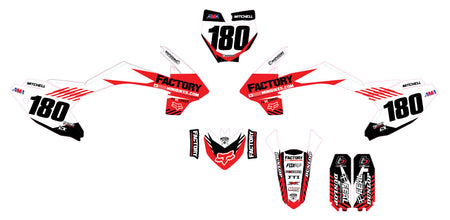 Pitster Pro FSE190R Factory Minibikes Custom Graphics Kit w/ Name & Numbers - Factory Minibikes