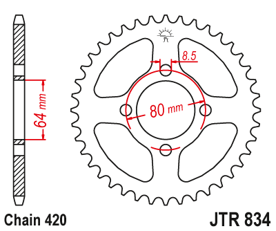 JT Rear Sprocket - TTR110 - Factory Minibikes