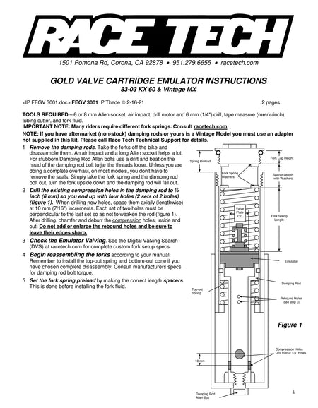 Gold Valve Cartridge Emulator Kit - CRF/KLX/TTR - Factory Minibikes