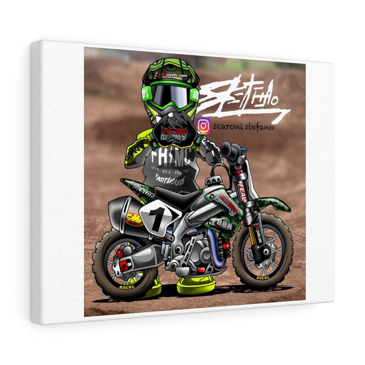 Factory Moto Guy Canvas Wrap - Factory Minibikes