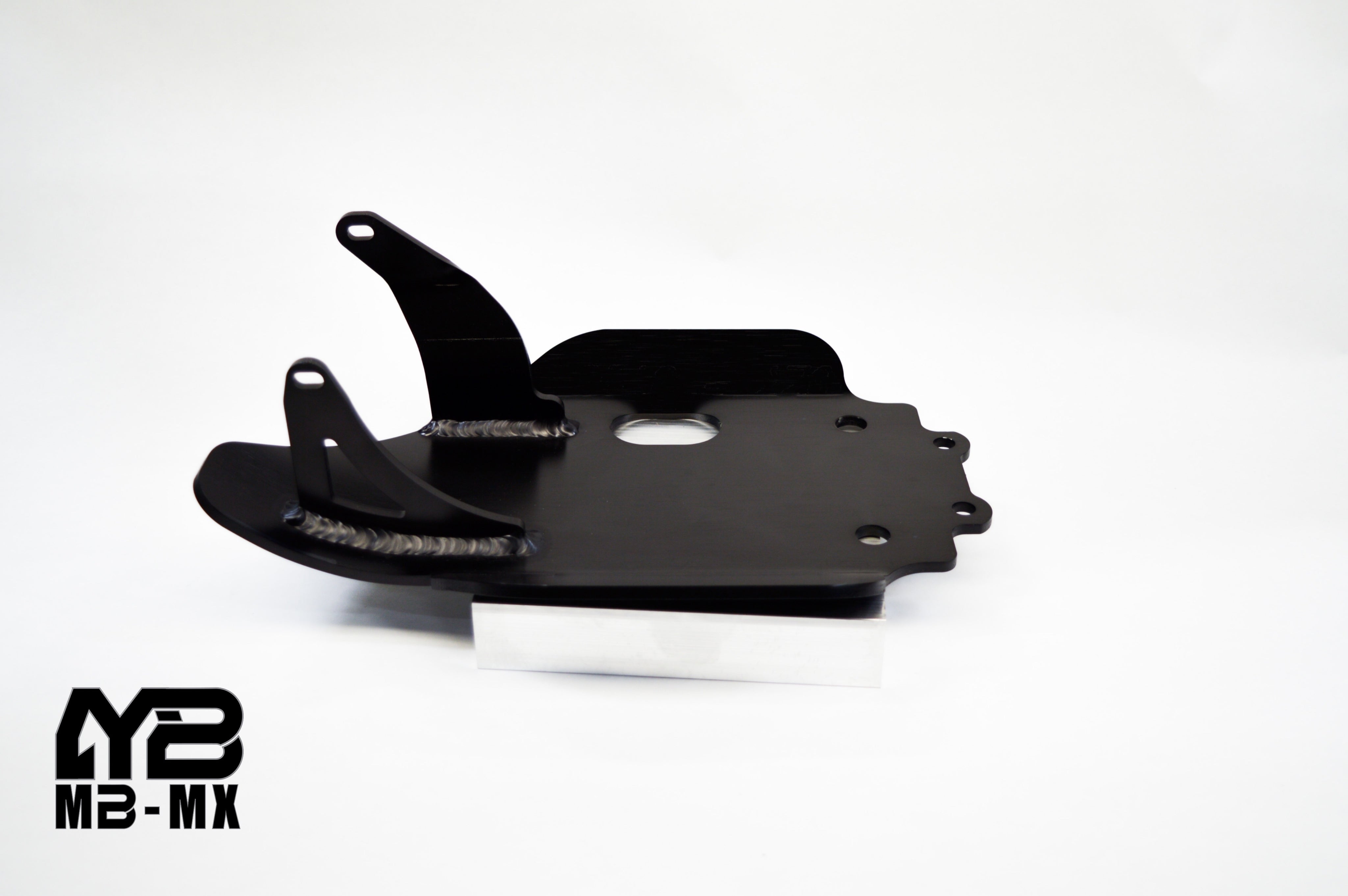 MB-MX Skid Plate - Black/Red/Clear Anodize - CRF110 - Factory Minibikes