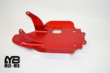 MB-MX Skid Plate - Black/Red/Clear Anodize - CRF110 - Factory Minibikes